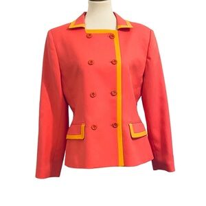 Vintage Ethan Andrews Double Breasted Collared Blazer Jacket Womens Sz VTG 14